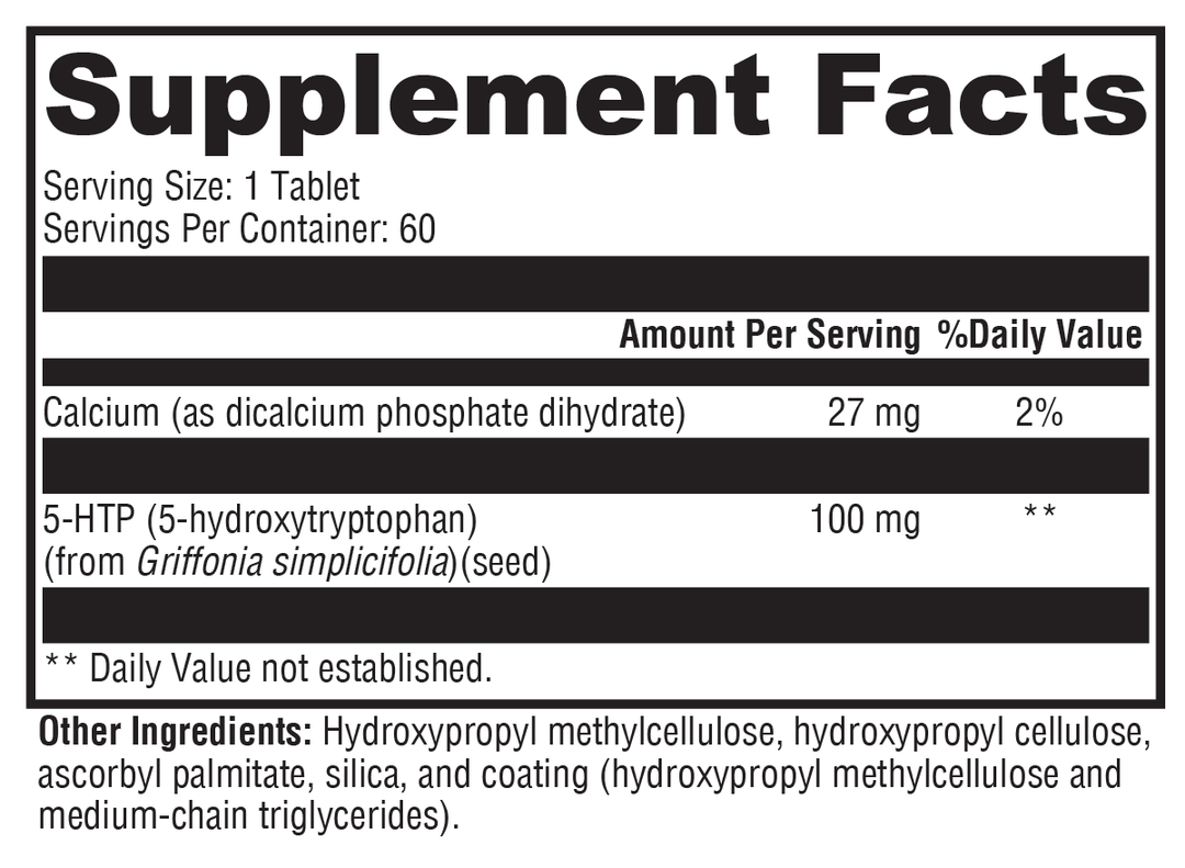 5-HTP CR 60 Tablets Supplement Facts