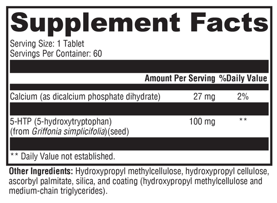 5-HTP CR 60 Tablets Supplement Facts