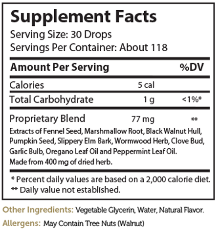 ParaGuard 4 fl oz Supplement Facts