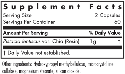 Mastic Gum 120 Capsules Supplement Facts