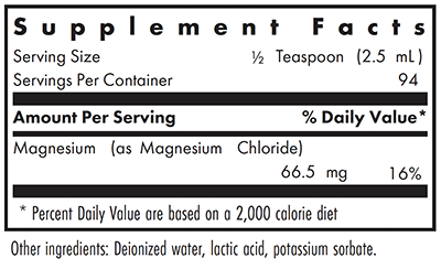 Magnesium Chloride Liquid 8 fl oz Supplement Facts