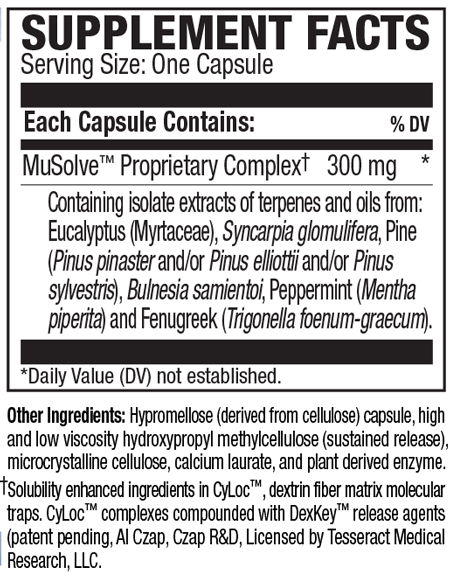 MuSolve SR 90 Capsules Supplement Facts