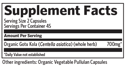 Gotu Kola 90 Capsules Supplement Facts