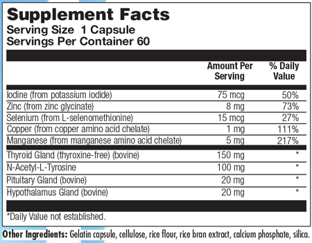 BioThyro 60 Capsule Supplement Facts