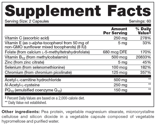 Male Fertility SAP 120 Capsules Supplement Facts