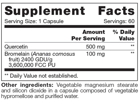 Quercetin SAP 60 Capsules Supplement Facts