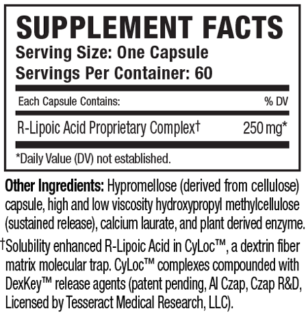 RLA Pro SR 60 Capsules Supplement Facts