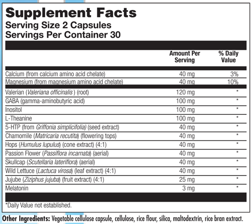 Sleep Factors 60 Capsules Supplement Facts