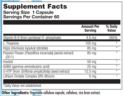 Stress Factors 60 Capsules Supplement Facts