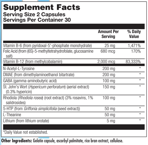 Eskaloft 60 Capsules Supplement Facts