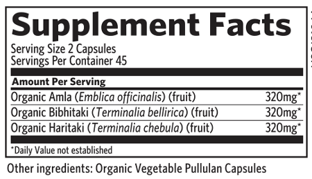 Triphala 90 Capsules Supplement Facts
