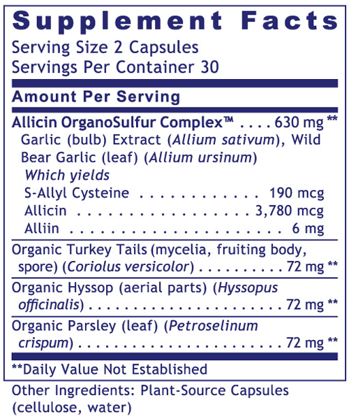 Allicidin 60 Capsules Supplement Facts