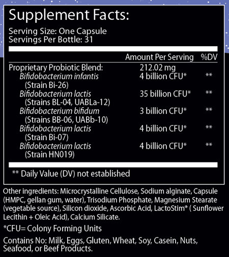 TruBifidoPRO 31 Capsules Supplement Facts