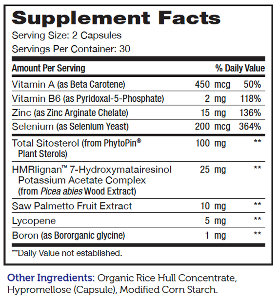 ProstAid+ 60 Capsules Supplement Facts