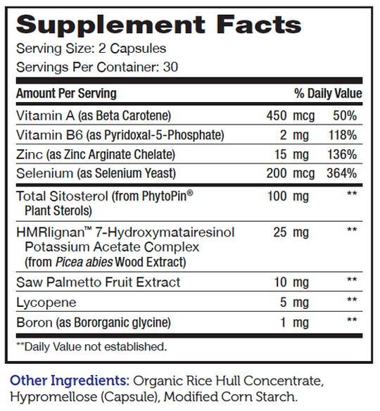 ProstAid+ 60 Capsules Supplement Facts