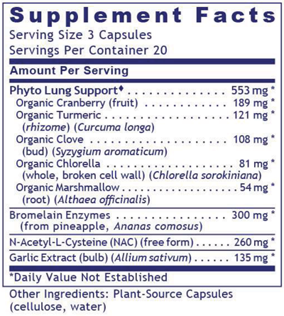 PneumoVen 60 Capsules Supplement Facts