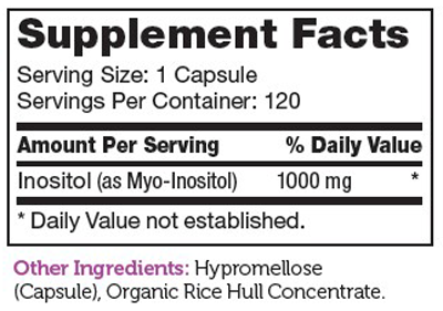 Inositol 1000 mg 120 Capsules Supplement Facts