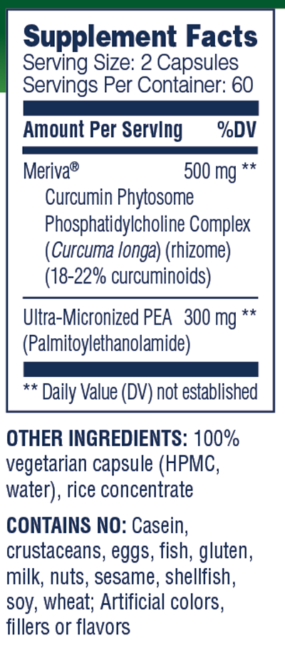 (PEA)+ 120 Capsules Supplement Facts