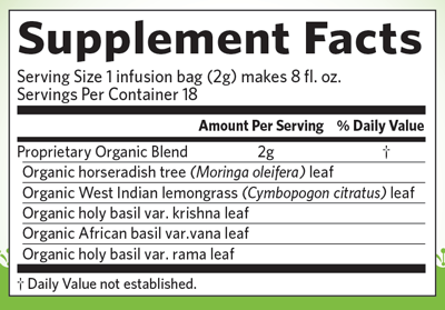 Tulsi Moringa 18 Bags Supplement Facts