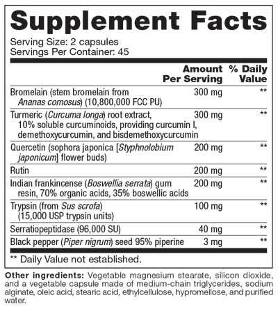 InflaCalm SAP 90 Capsules Supplement Facts