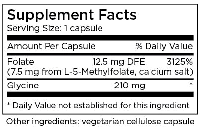L-Methylfolate 7.5 mg 30 Capsules Supplement Facts