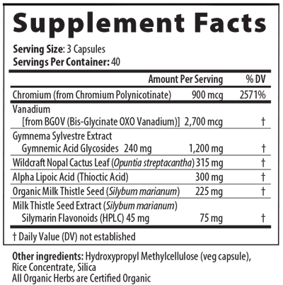 Glucose Balance Px 120 Capsules Supplement Facts