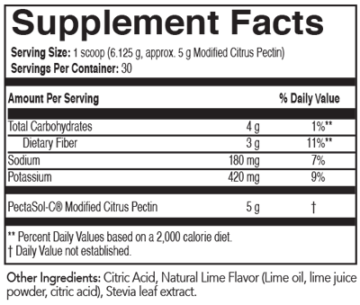PectaSol Powder lime 30 Servings Supplement Facts