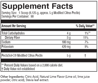 PectaSol Powder lime 90 Servings Supplement Facts