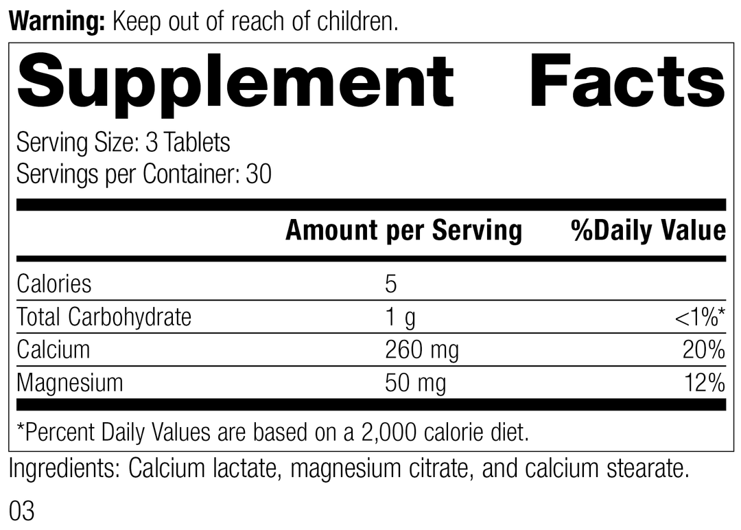 Rev 03 Supplement Facts