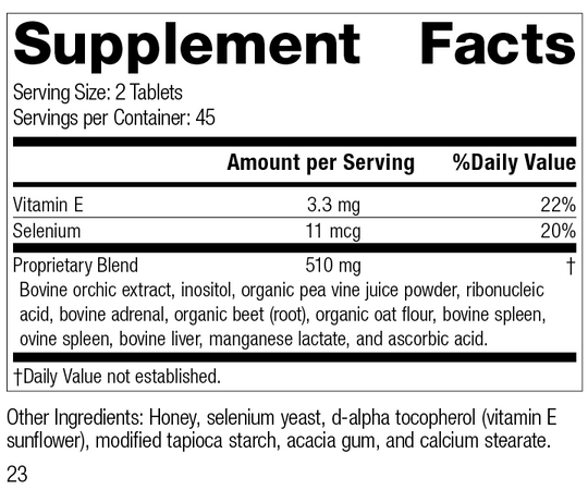 Cataplex® E, 90 Tablets, Rev 23 Supplement Facts