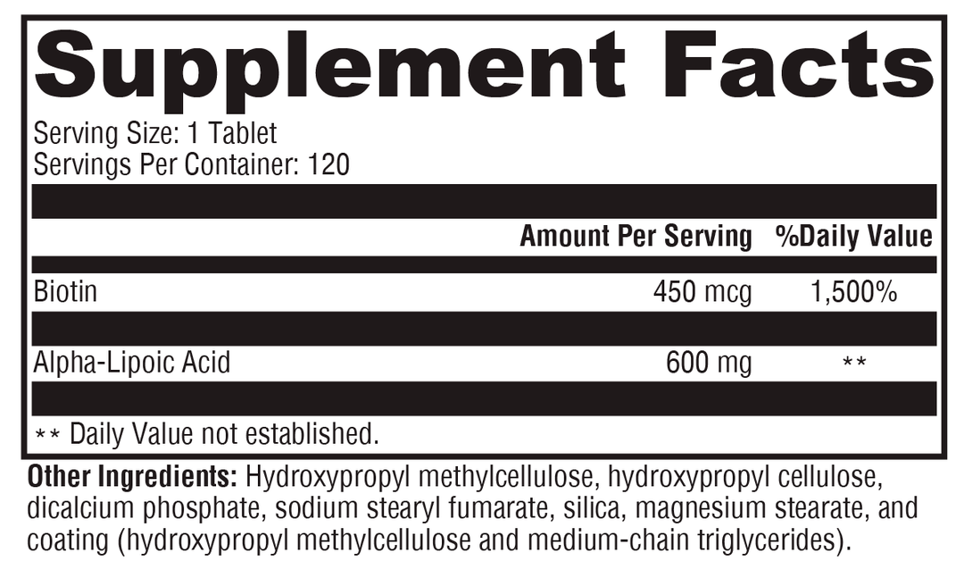 ALAmax™ CR 120 Tablets Supplement Facts