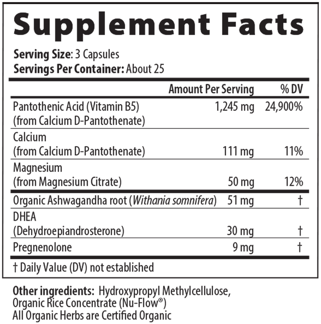Adrenal Px DHEA 75 Capsules Supplement Facts