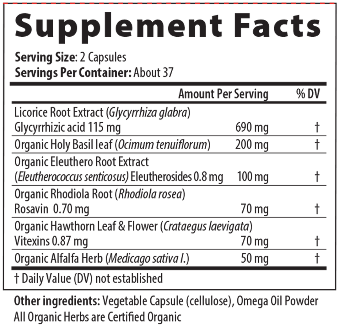 Adrenal Px L-BP 75 Capsules Supplement Facts
