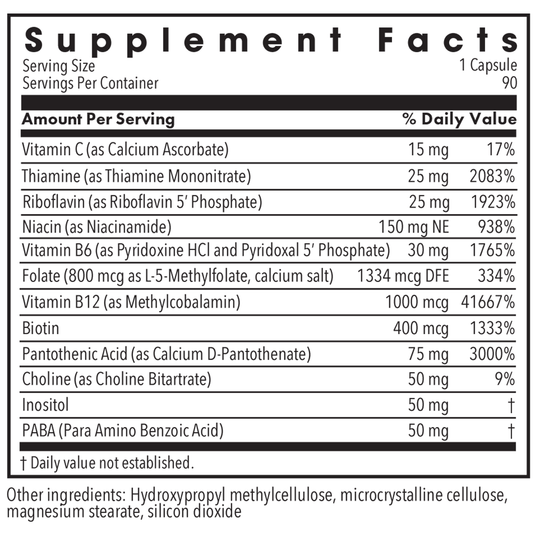 B-Complex 90 Capsules Supplement Facts