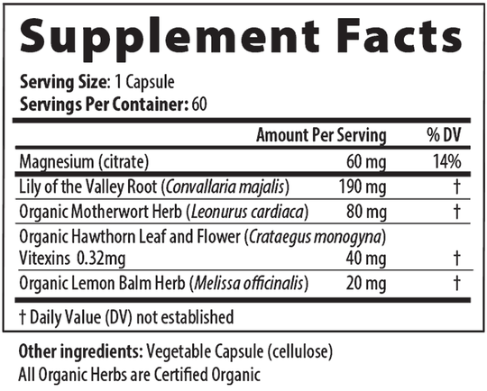 Cardiac Calm Px 60 Capsules Supplement Facts