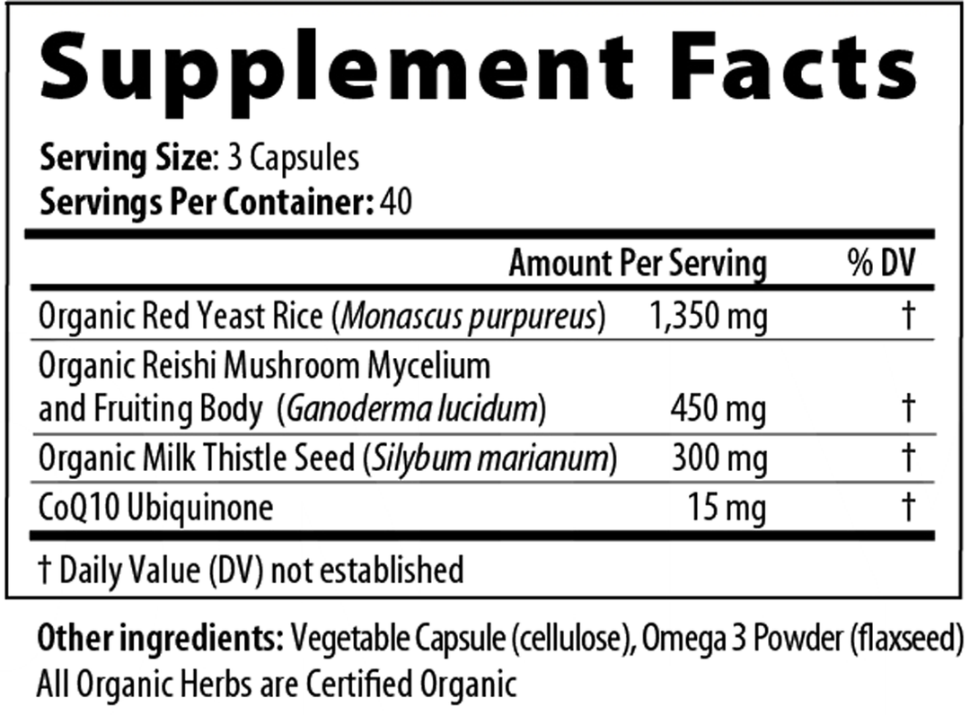 Cholesterol Care 120 Capsules Supplement Facts