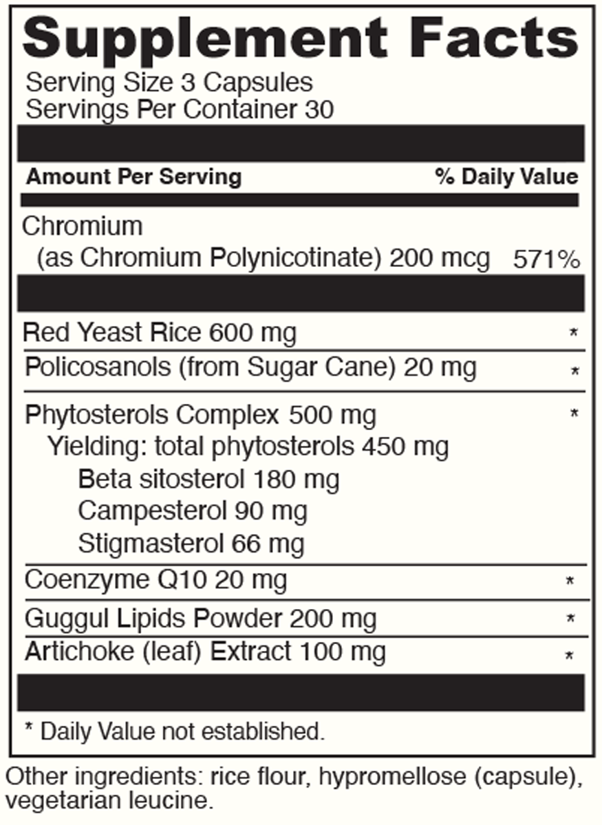 CHOLESTSURE 90 Capsules Supplement Facts