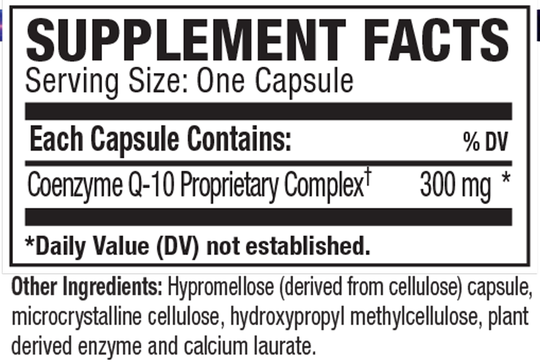 CoQ10 Pro 60 Capsules Supplement Facts