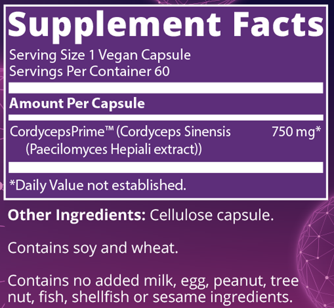 Cordyceps CS-4 Strain 60 Capsules Supplement Facts
