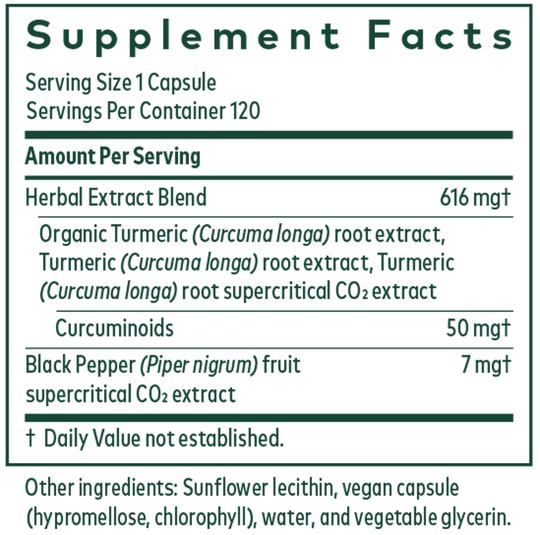 Curcuma Supreme NF-kb Formula 120 Capsules Supplement Facts