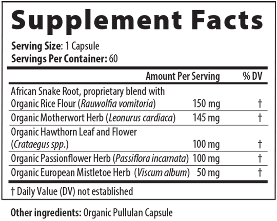 HTN 180 Px-Extra Strength 60 Capsules Supplement Facts