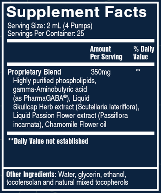 Lipocalm 1.7 fl oz Supplement Facts