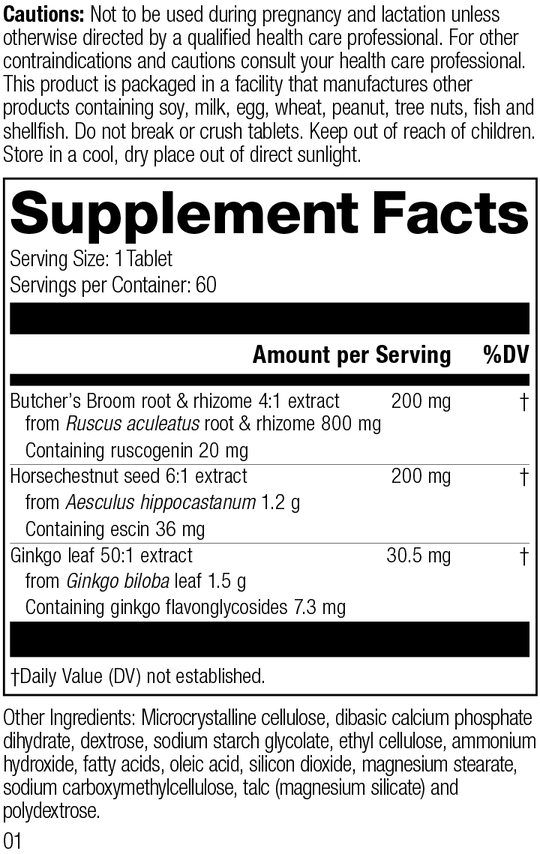 Vascular Care Complex, Rev 01 Supplement Facts