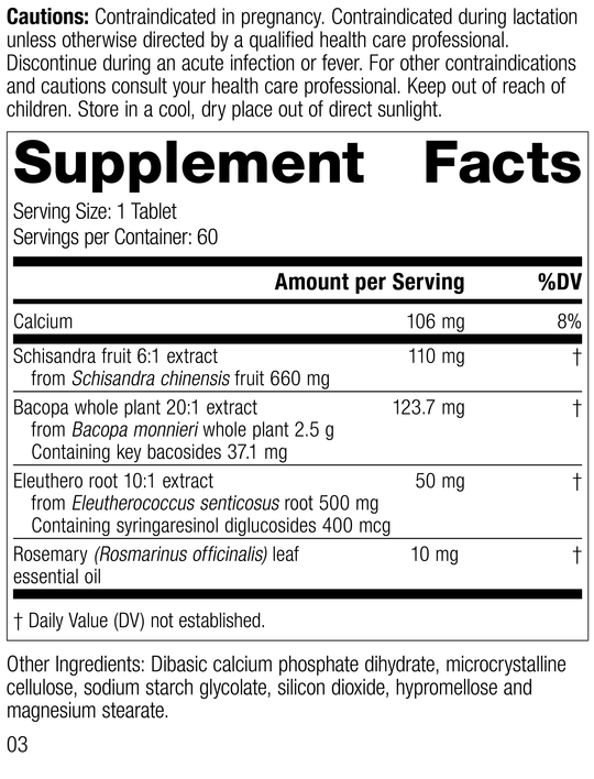Bacopa Complex, Rev 03 Supplement Facts
