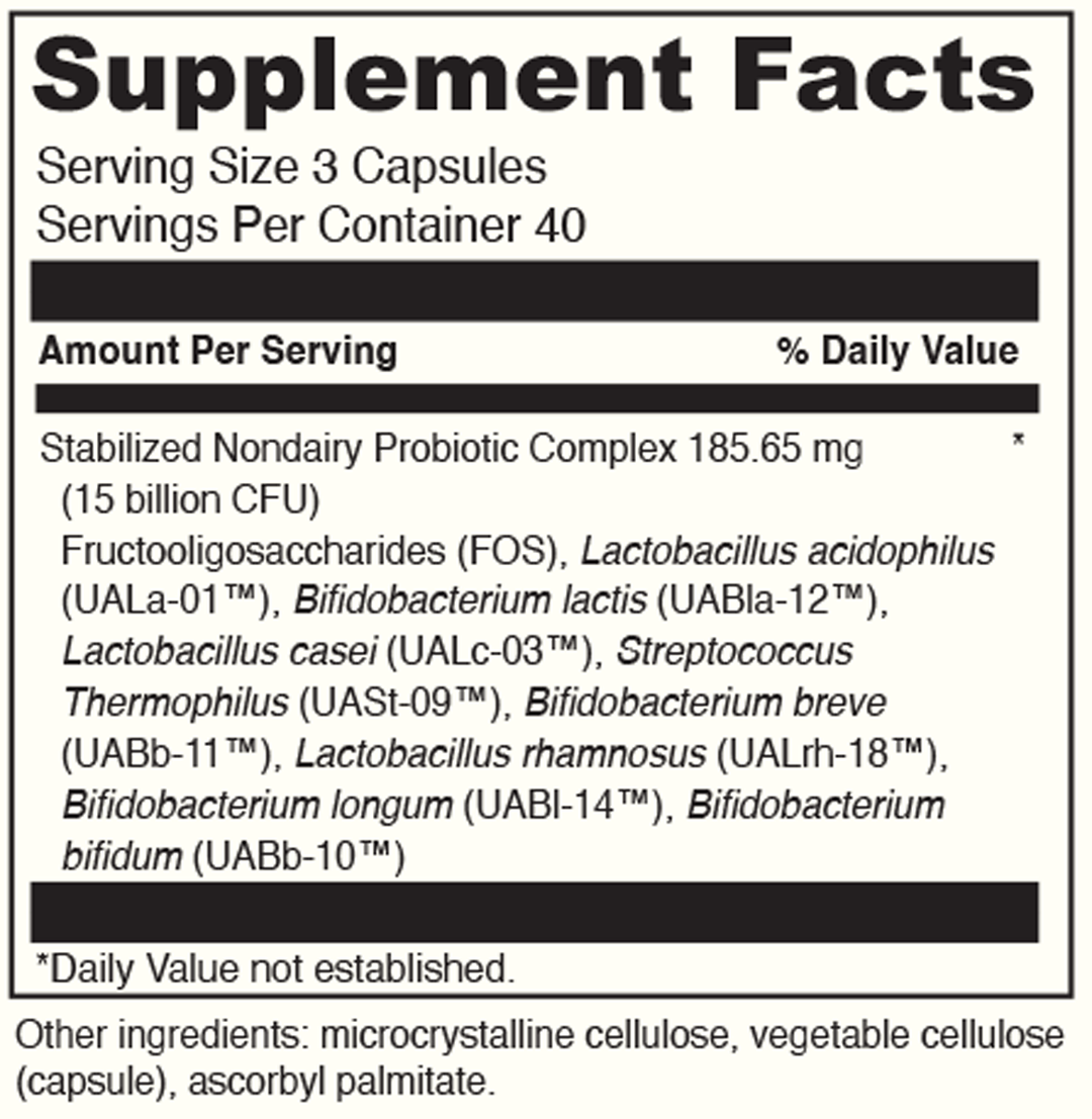 MEGA PROBIOTIC ND 120 Capsules Supplement Facts