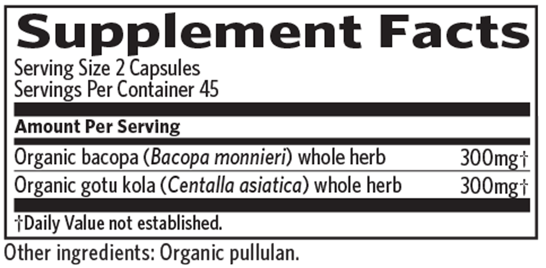 Memory 90 Capsules Supplement Facts