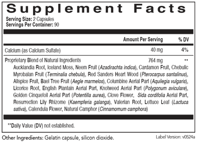  PADMA Basic 180 Capsules Supplement Facts