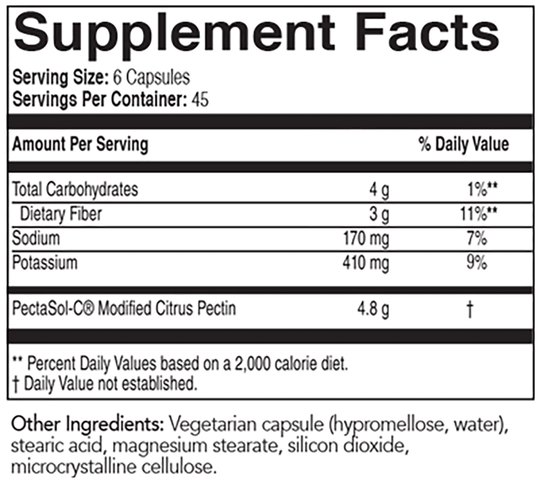 PectaSol 270 Capsules Supplement Facts