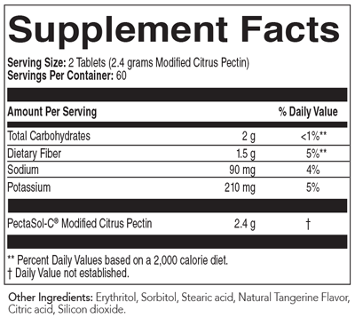 PectaSol Chewables 120 Tablets Supplement Facts