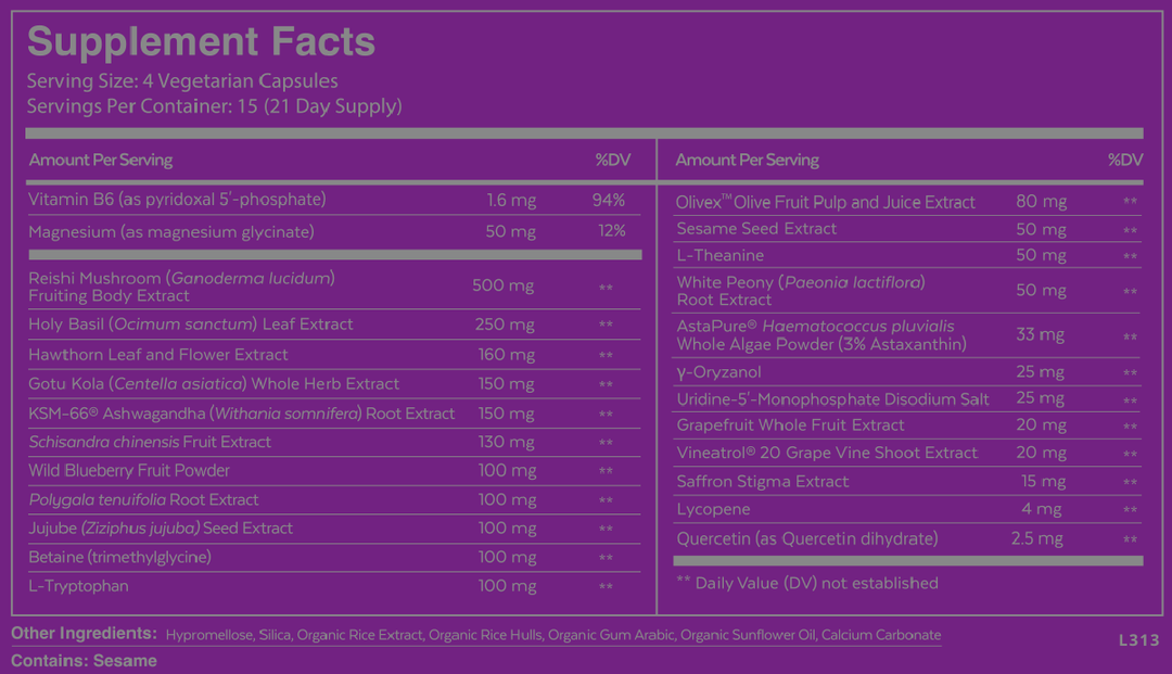 Qualia Night 60 Capsules Supplement Facts